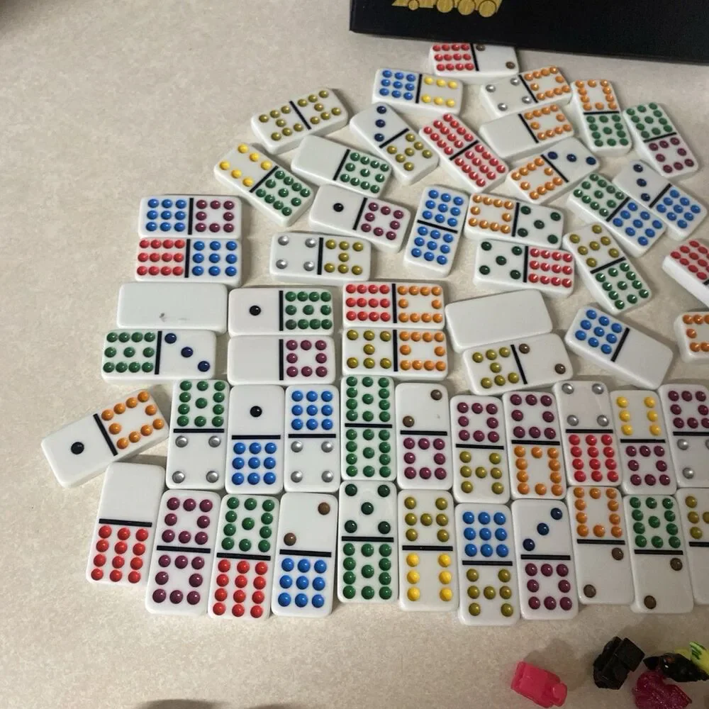 Double 12 Numeral Tiles 2-in-1 Mexican Train Set in Alum Case by CHH TTT